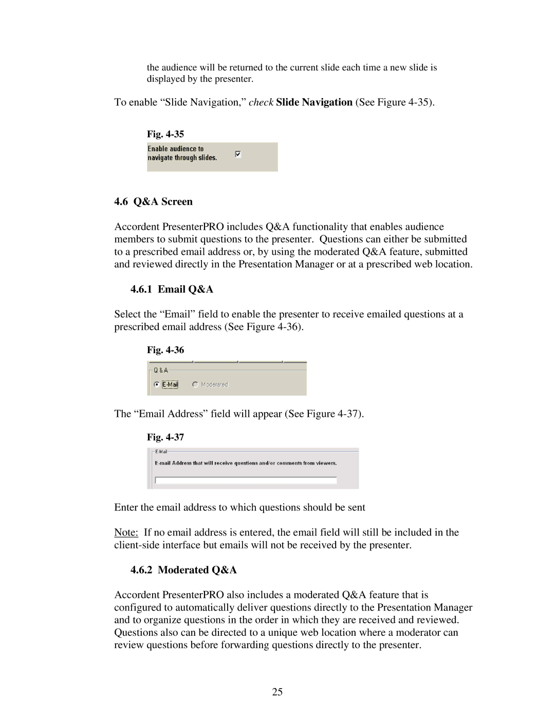 Polycom 6.1 user manual Q&A Screen, Email Q&A, Moderated Q&A 