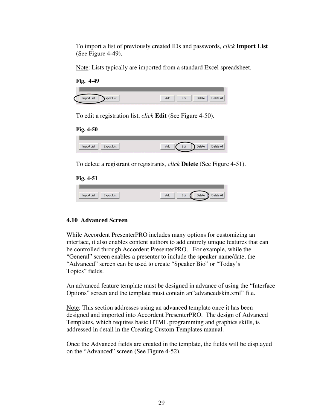 Polycom 6.1 user manual Advanced Screen 