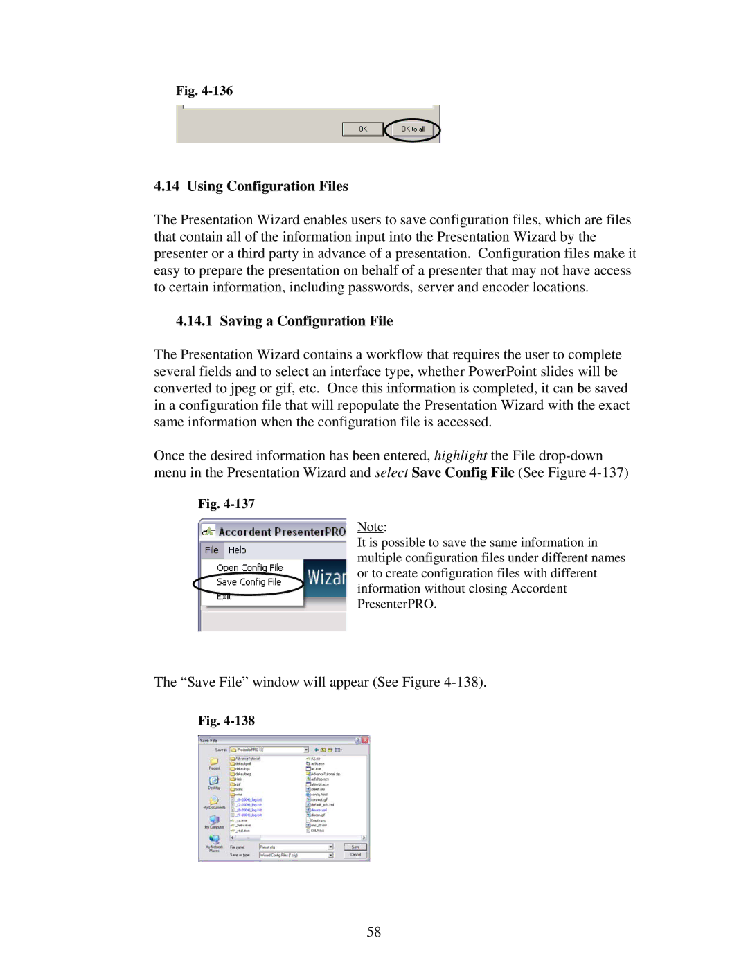 Polycom 6.1 user manual Using Configuration Files, Saving a Configuration File 