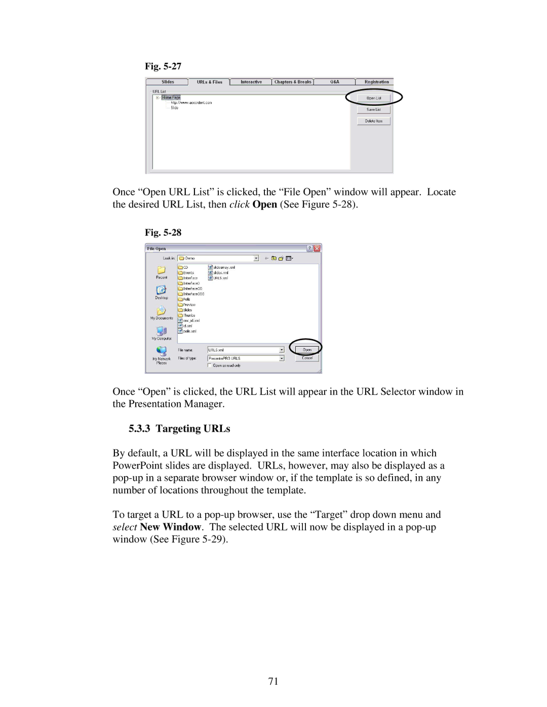 Polycom 6.1 user manual Targeting URLs 