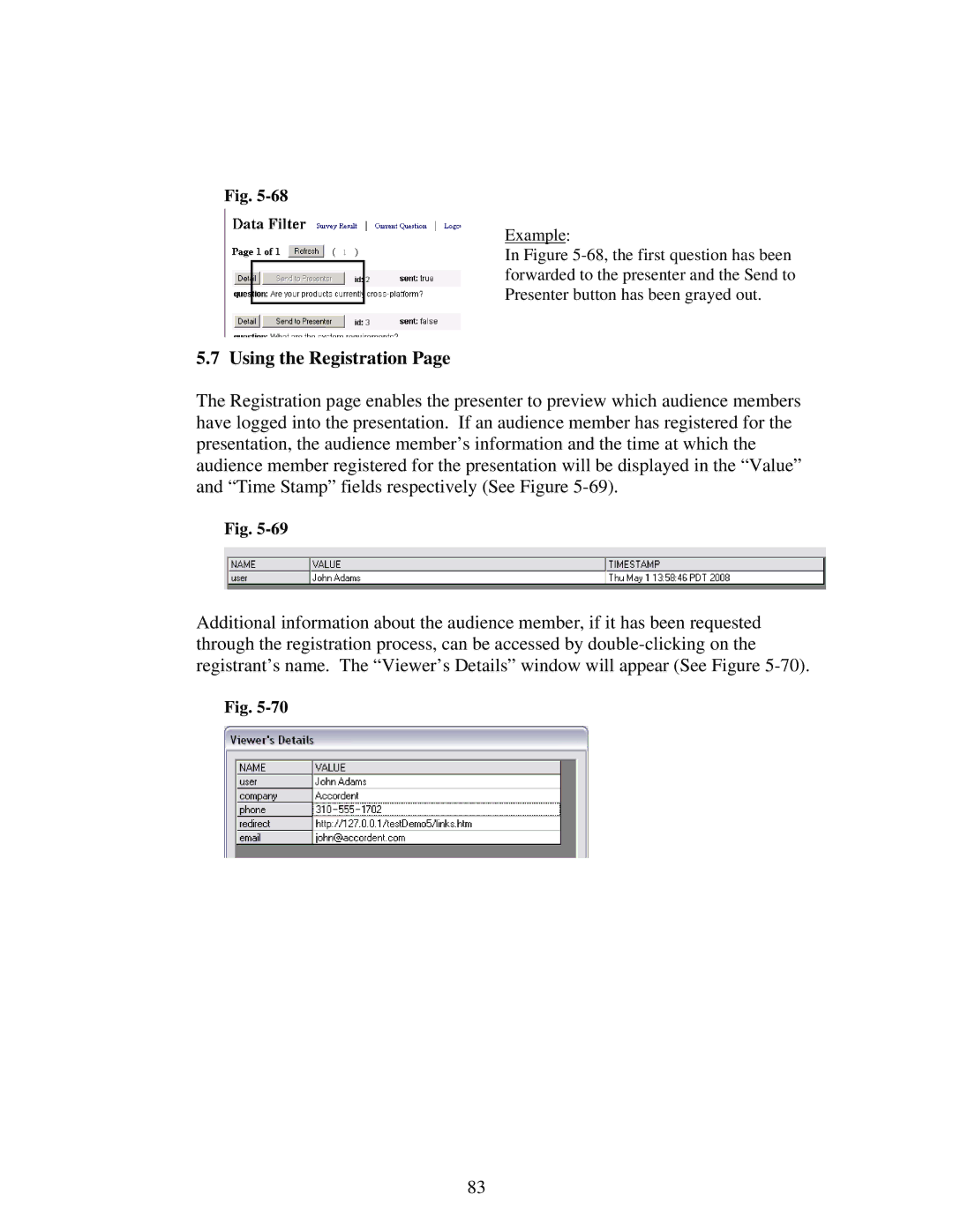 Polycom 6.1 user manual Using the Registration 