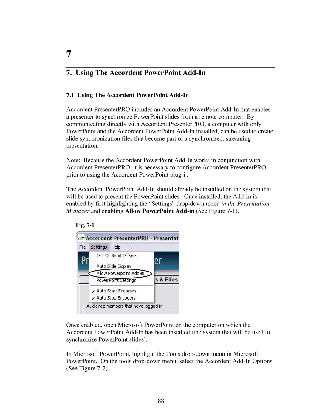 Polycom 6.1 user manual Using The Accordent PowerPoint Add-In 