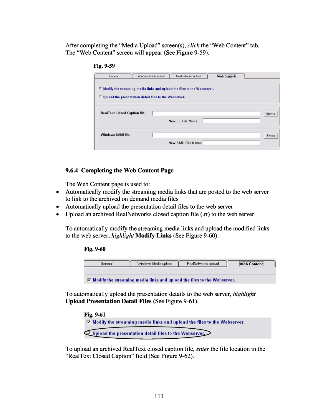 Polycom 6.1 user manual Completing the Web Content Page 