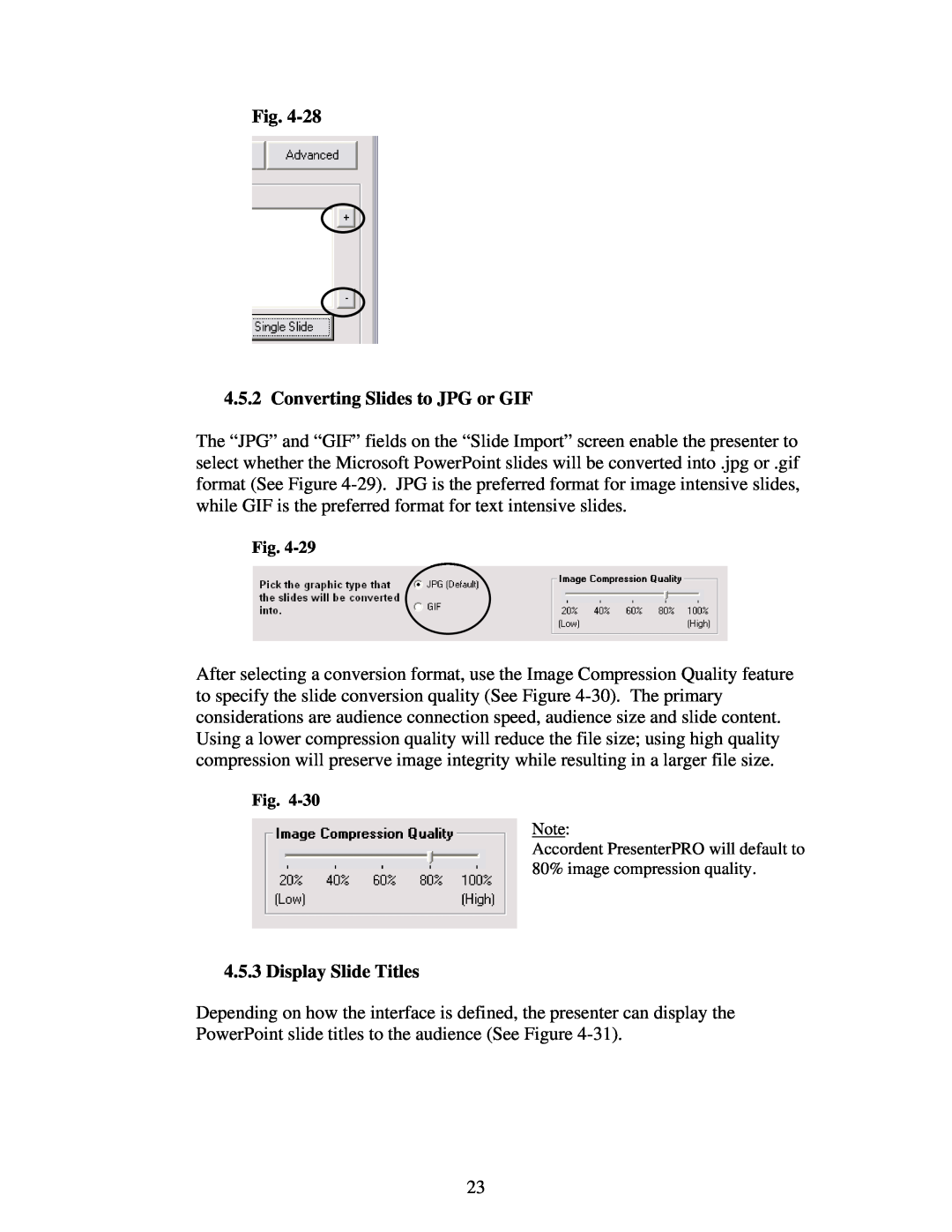 Polycom 6.1 user manual Converting Slides to JPG or GIF, Display Slide Titles 