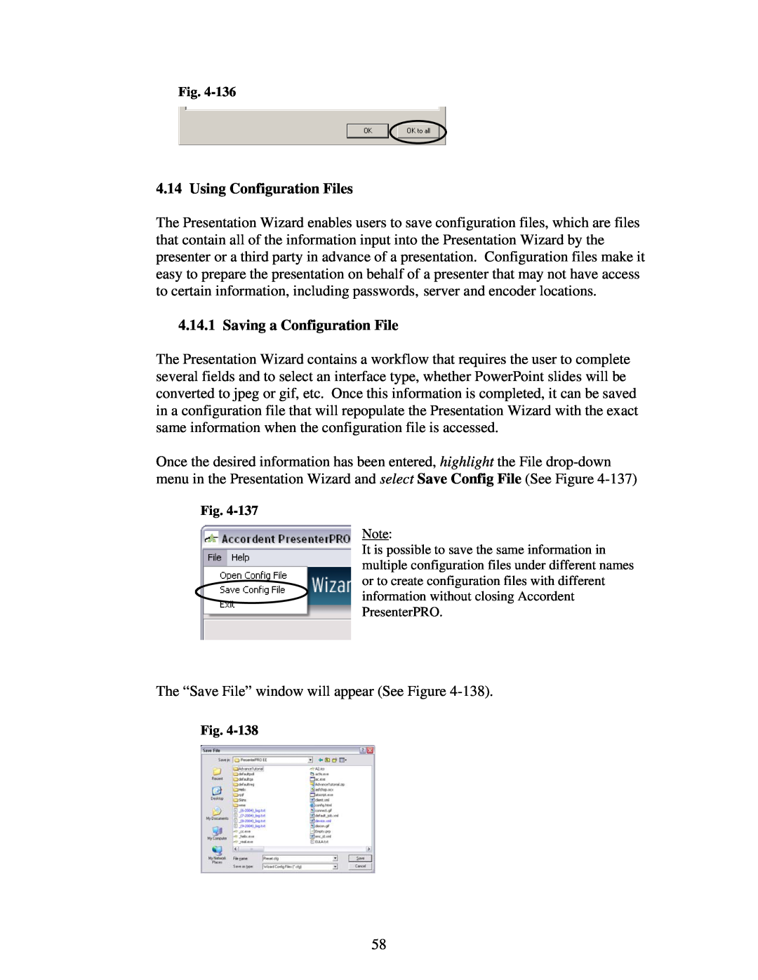 Polycom 6.1 user manual Using Configuration Files, Saving a Configuration File 