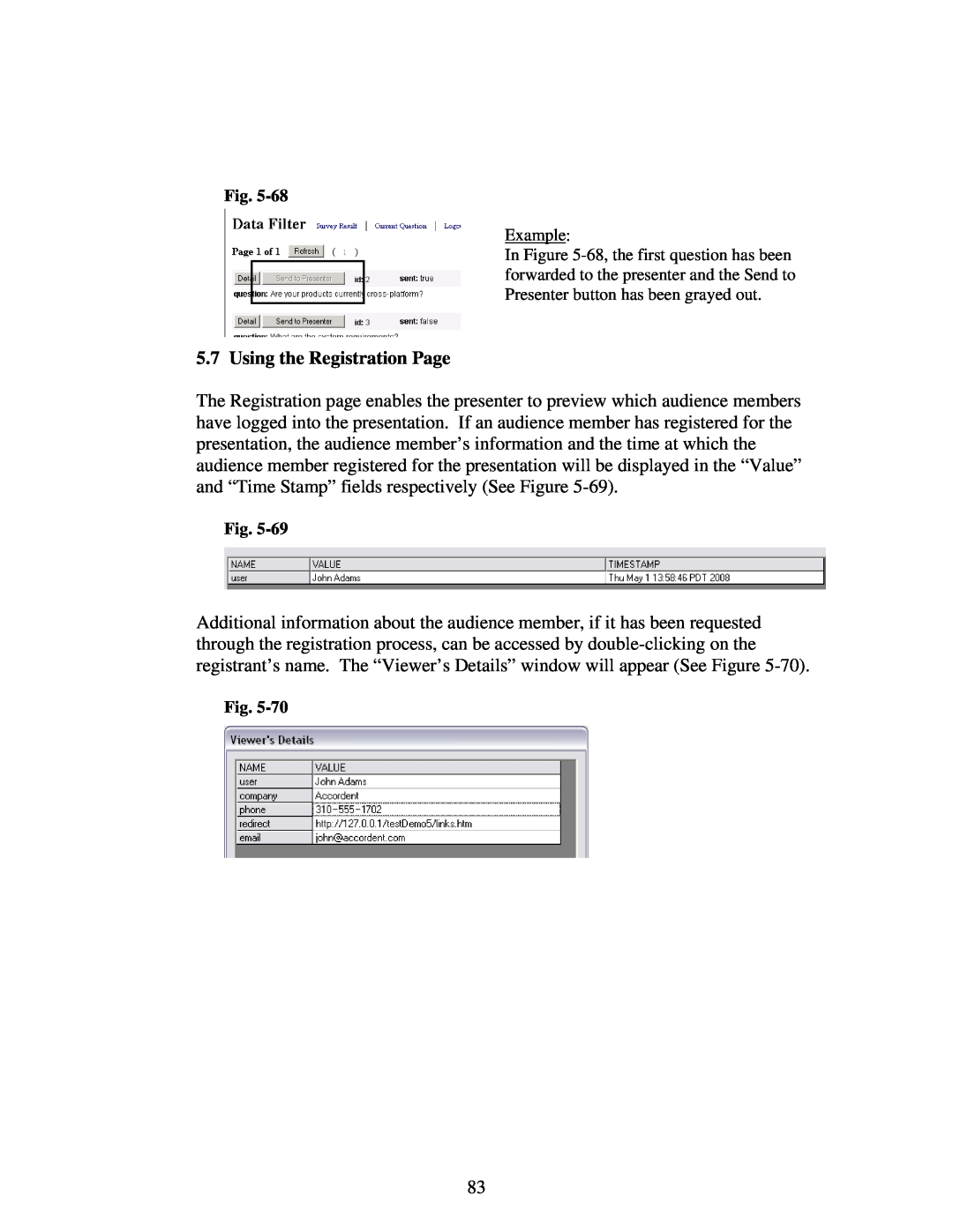 Polycom 6.1 user manual Using the Registration Page 