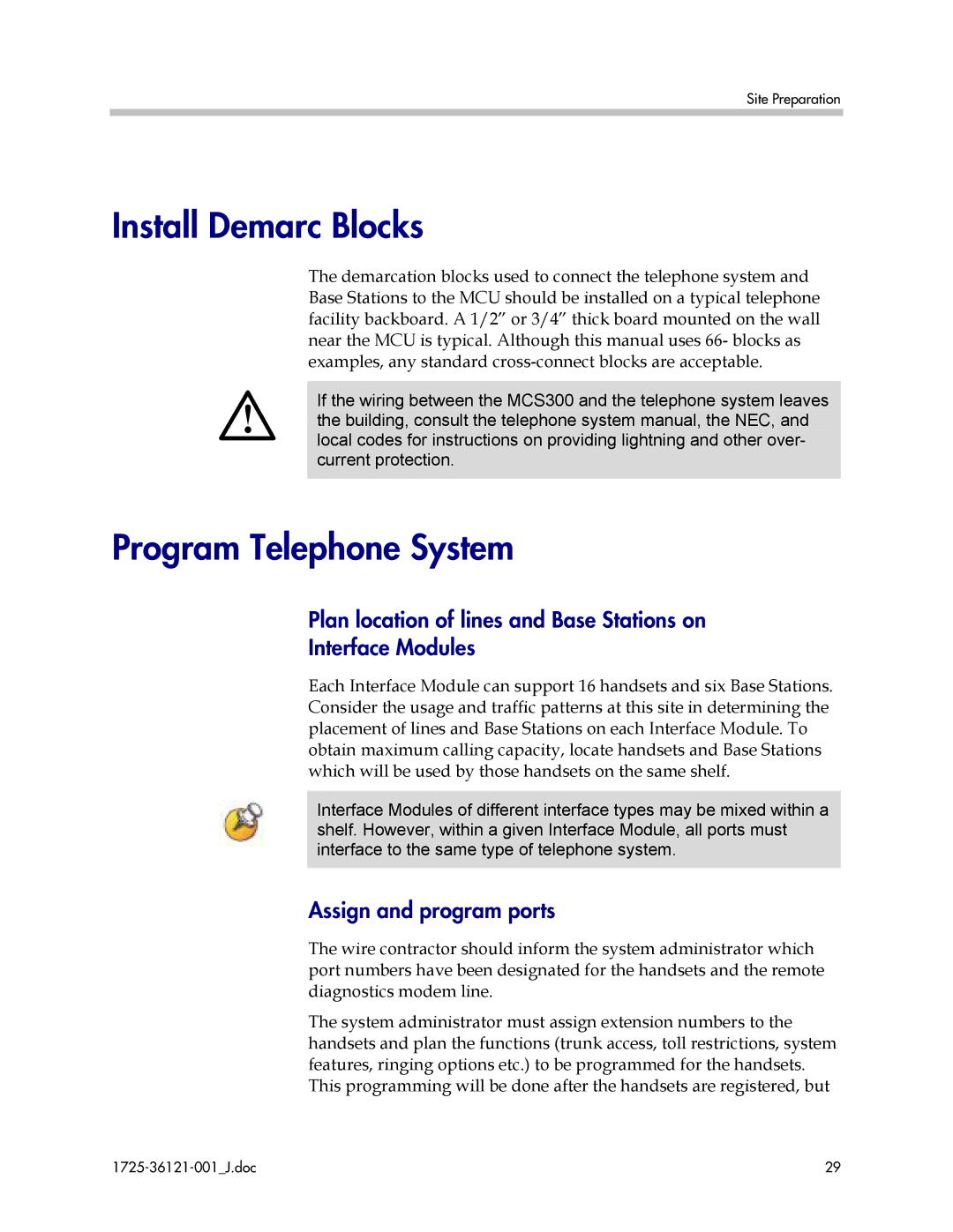 Polycom 6300 MCU manual Install Demarc Blocks, Program Telephone System, Assign and program ports 