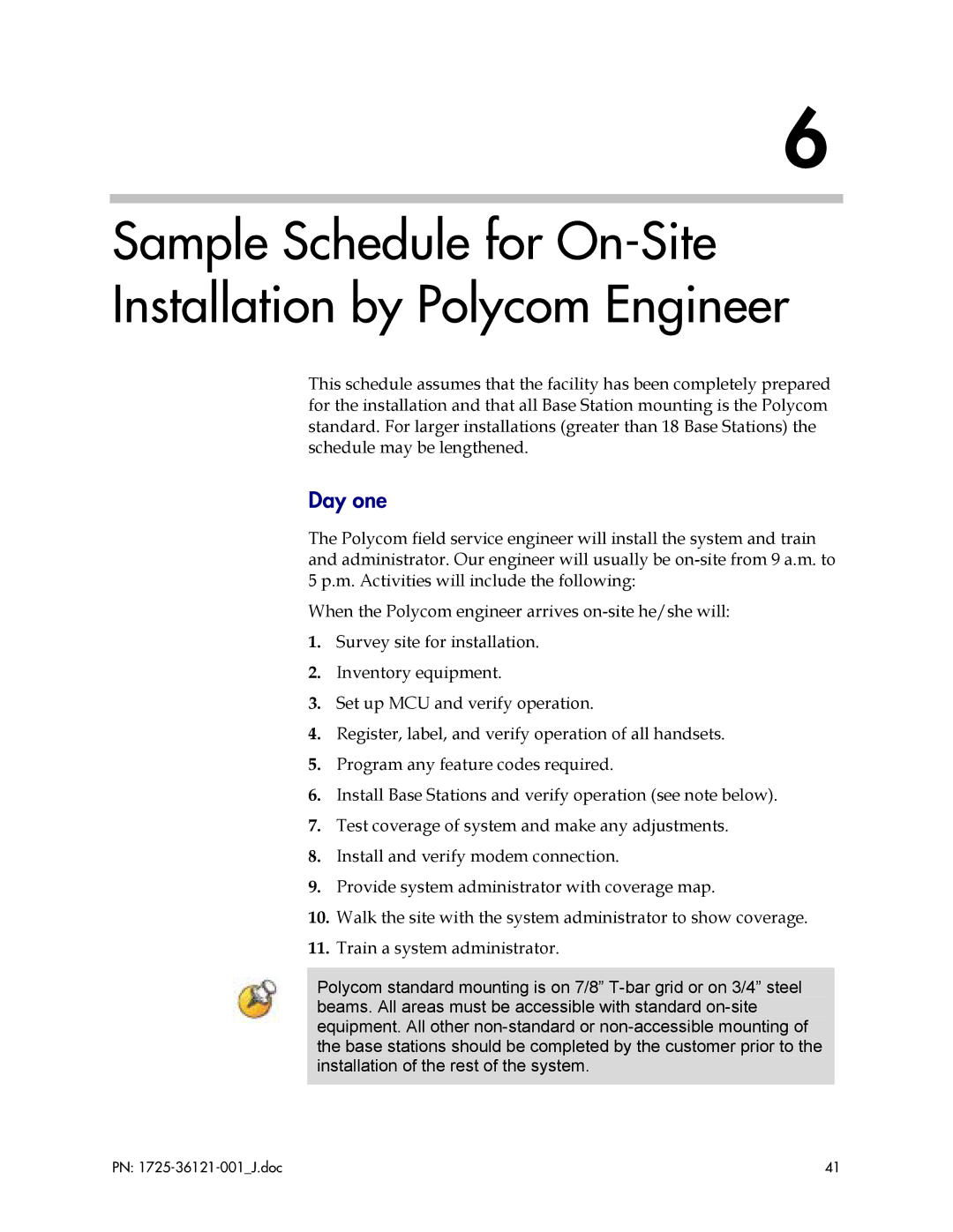 Polycom 6300 MCU manual Day one 