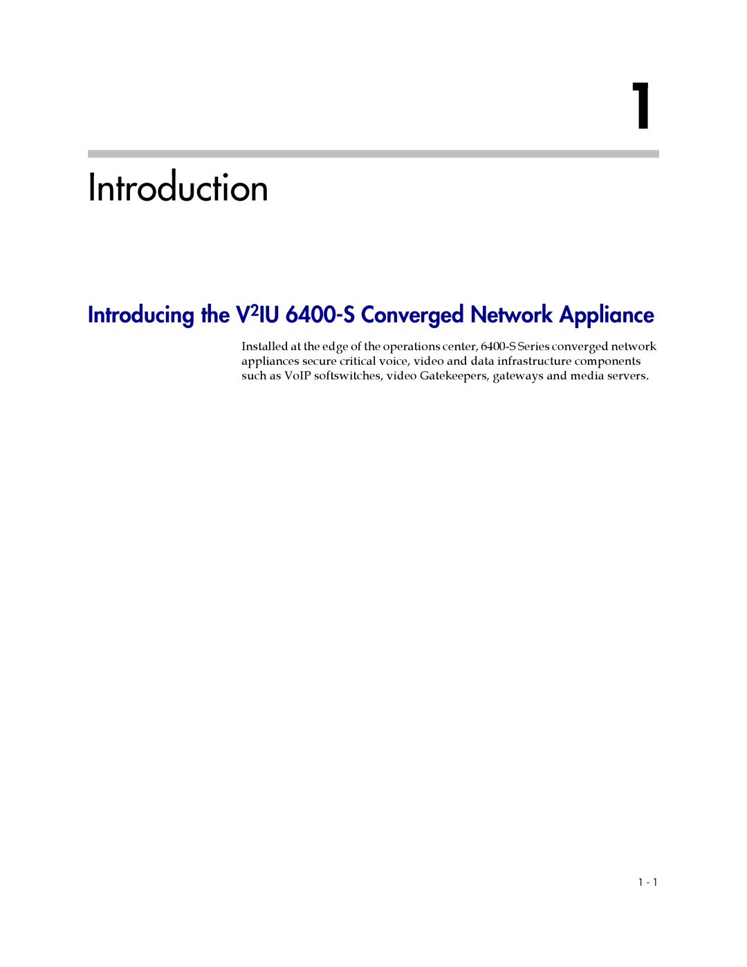 Polycom manual Introduction, Introducing the V2IU 6400-S Converged Network Appliance 