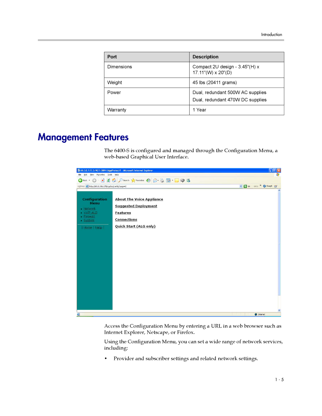 Polycom 6400-S manual Management Features 