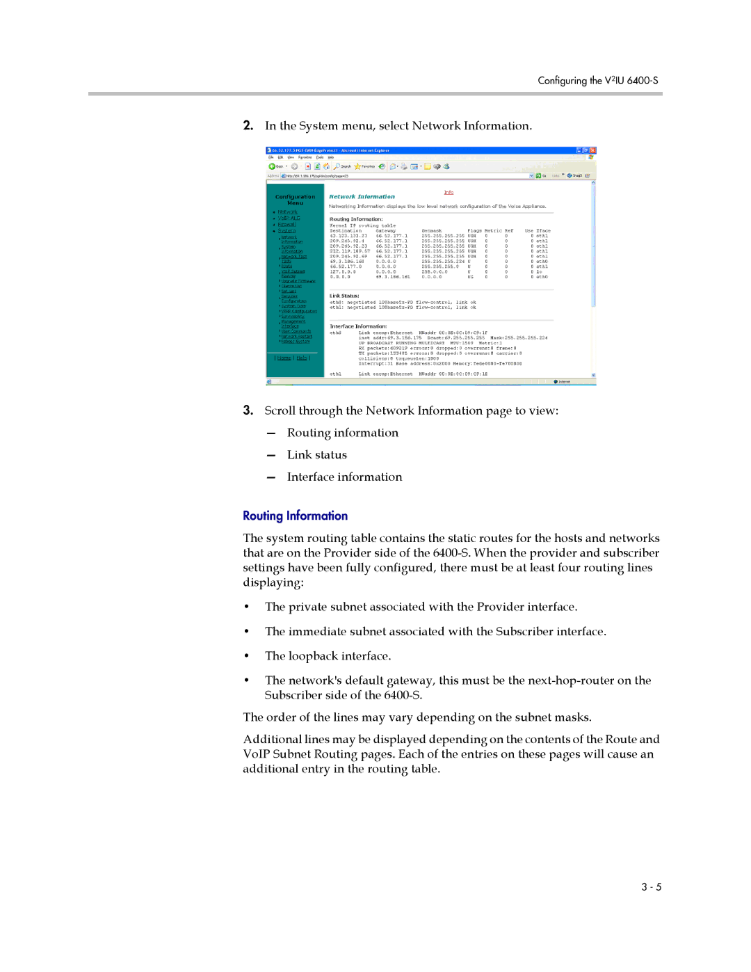 Polycom 6400-S manual Routing Information 