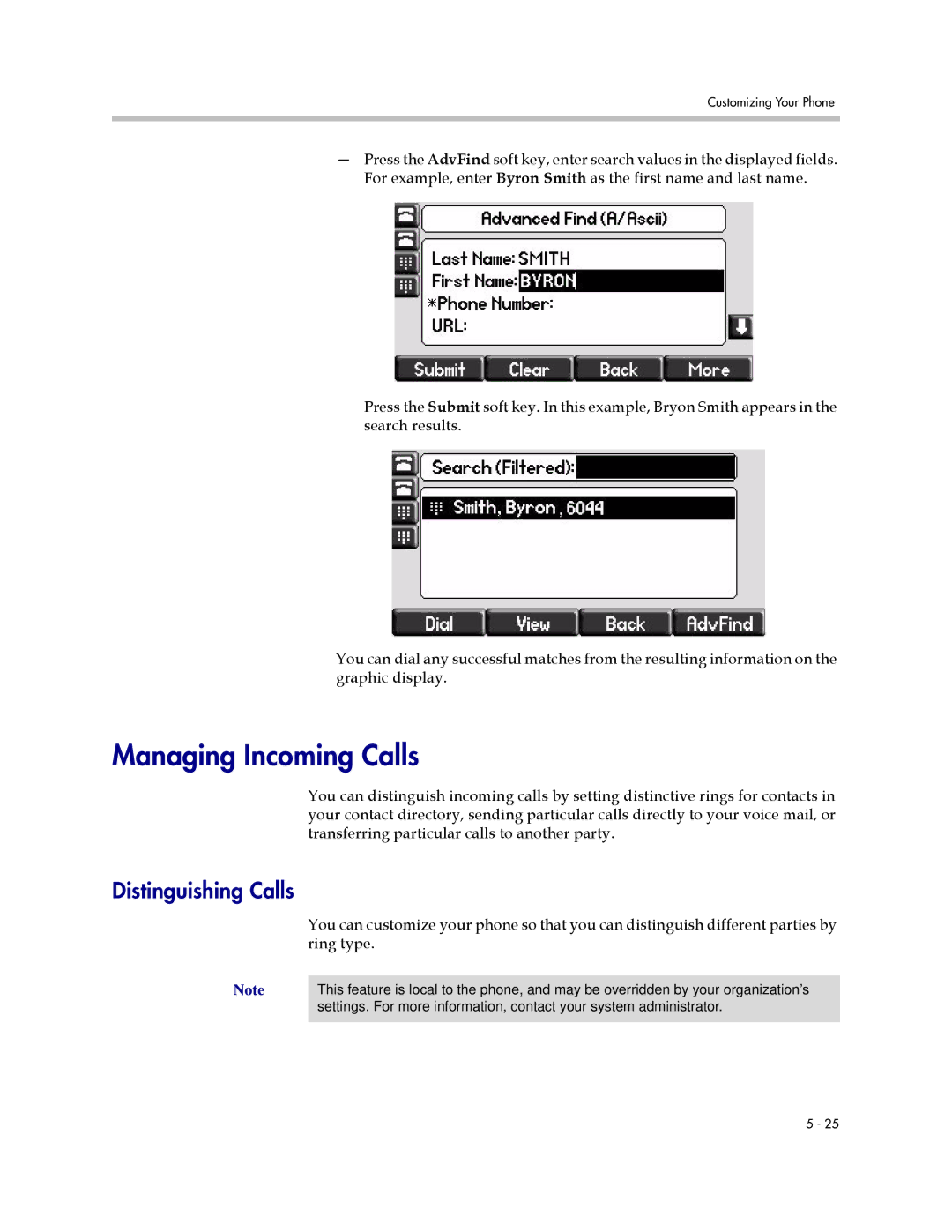 Polycom IP 650 manual Managing Incoming Calls, Distinguishing Calls, Ring type 