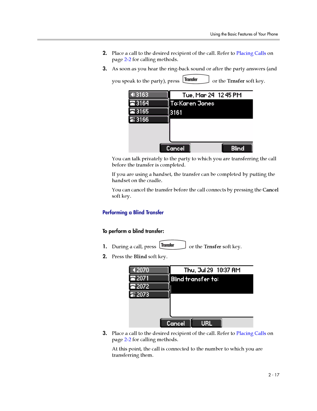 Polycom IP 650 manual Performing a Blind Transfer 