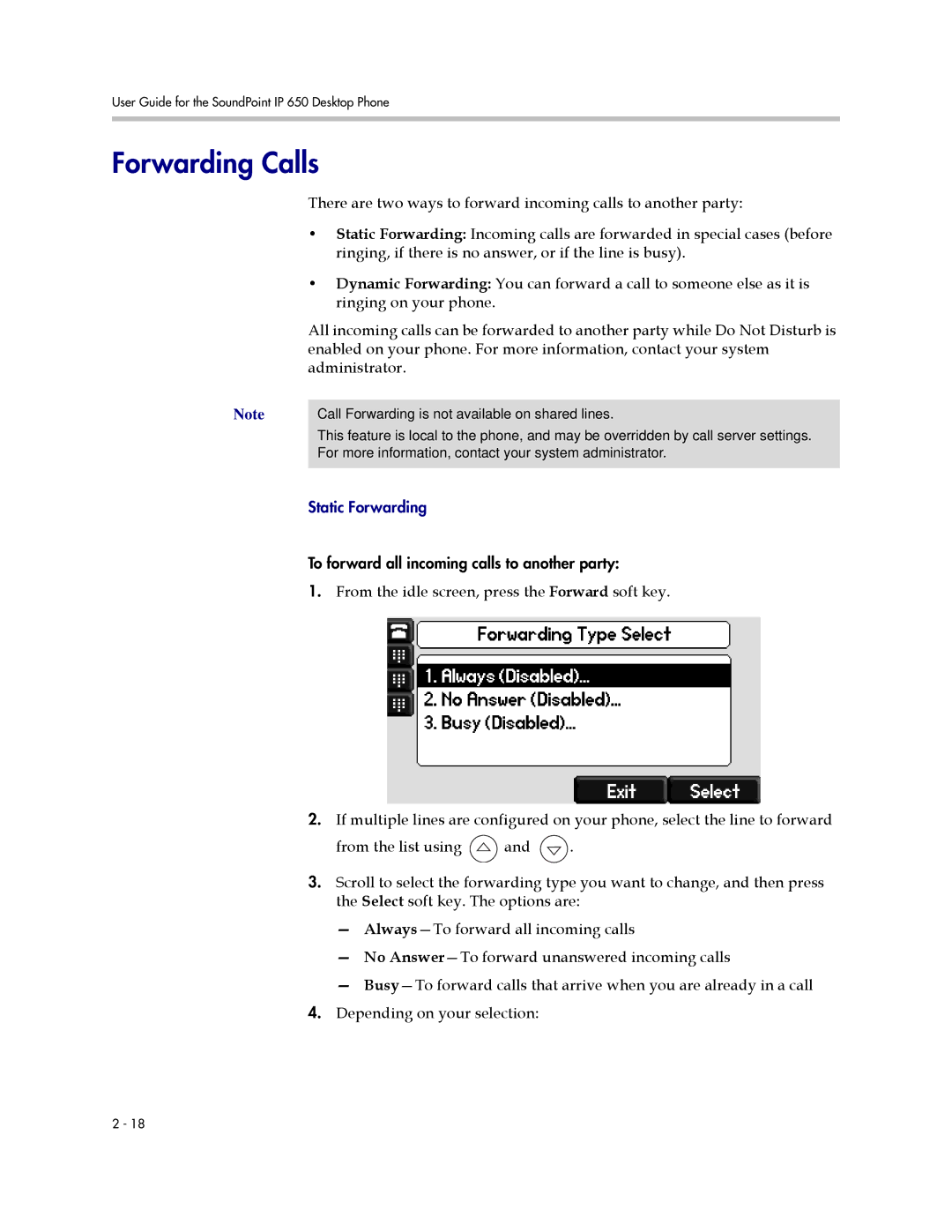 Polycom IP 650 manual Forwarding Calls 