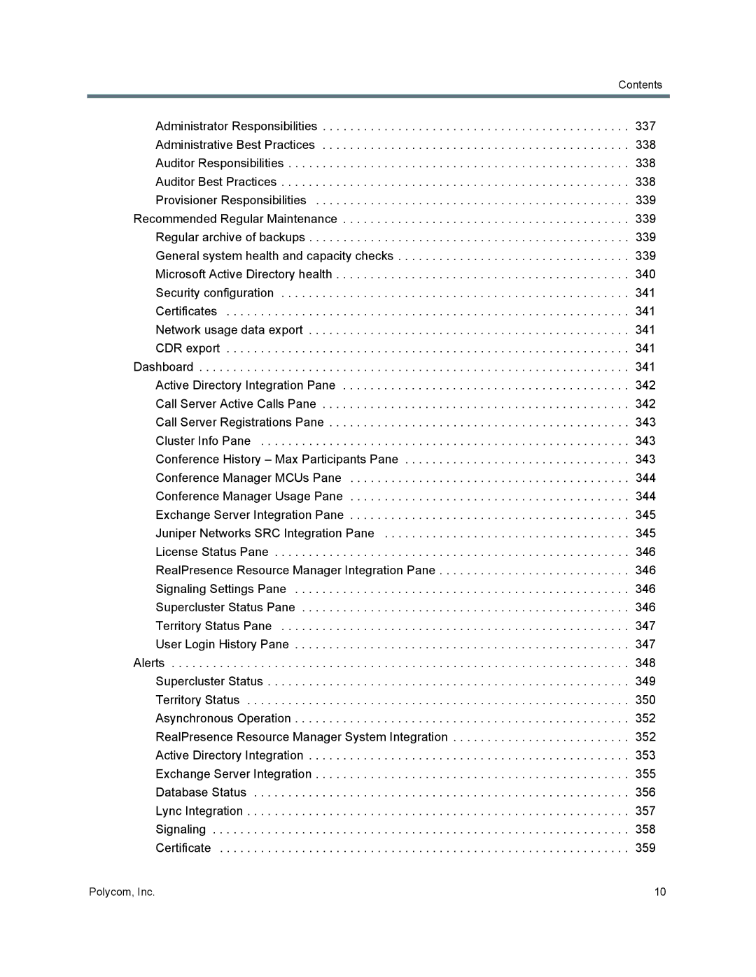 Polycom 7000 manual Contents 