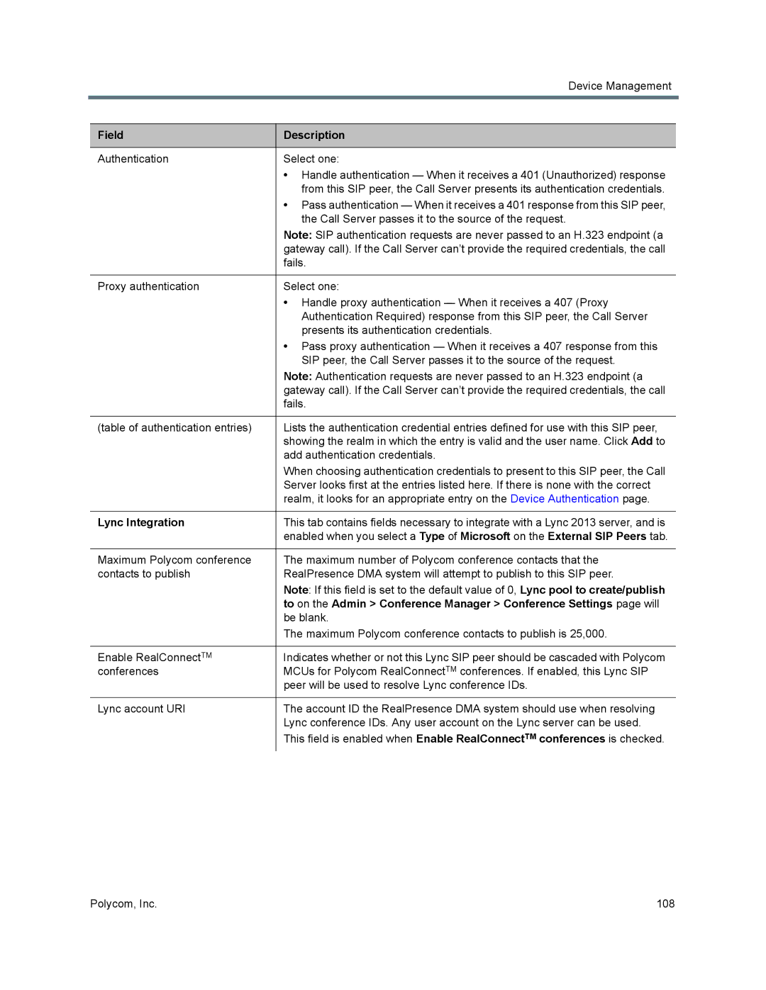 Polycom 7000 manual Lync Integration 