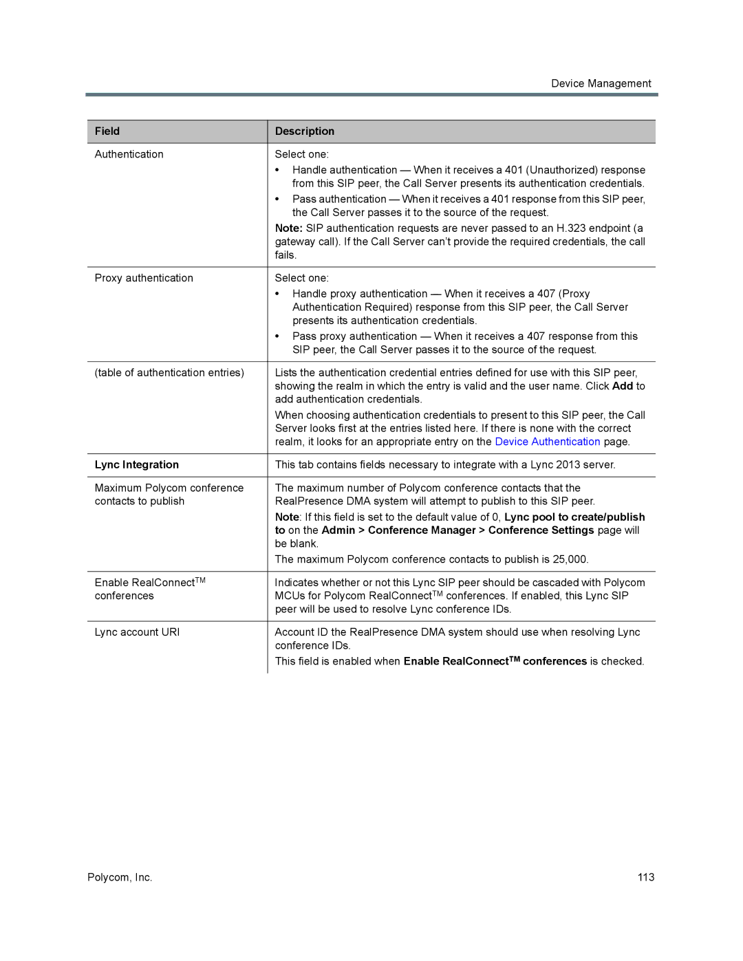 Polycom 7000 manual Lync Integration 