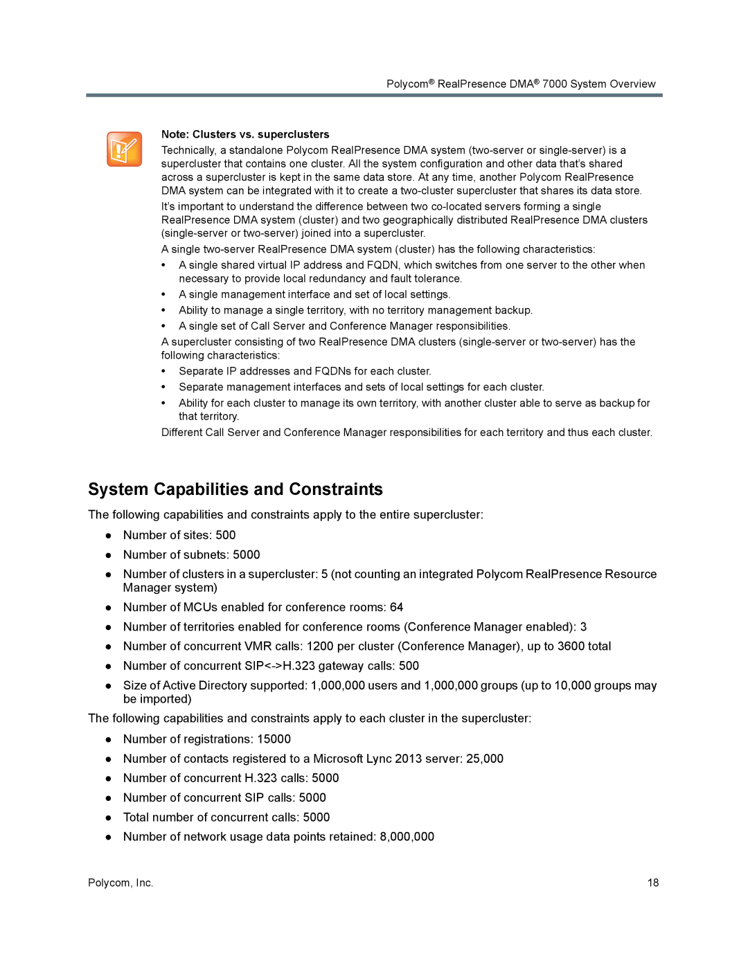 Polycom 7000 manual System Capabilities and Constraints 