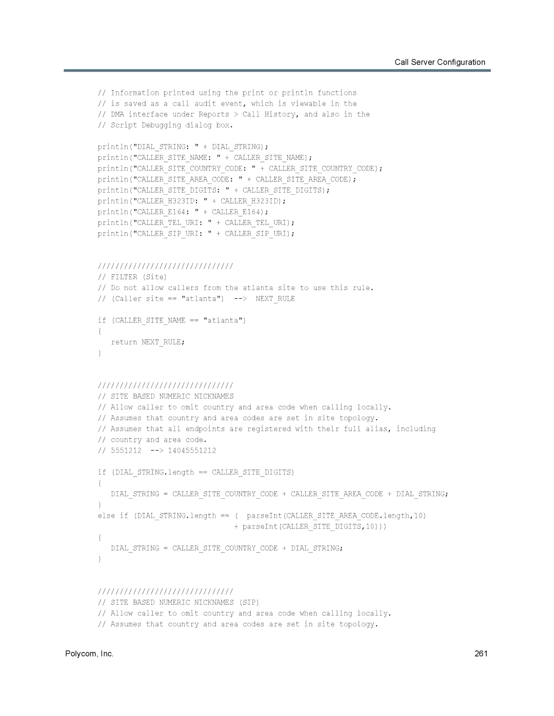 Polycom 7000 manual Site Based Numeric Nicknames 