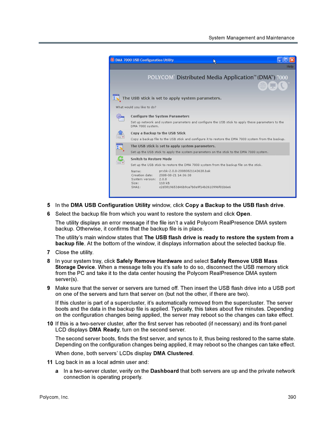 Polycom 7000 manual Close the utility 