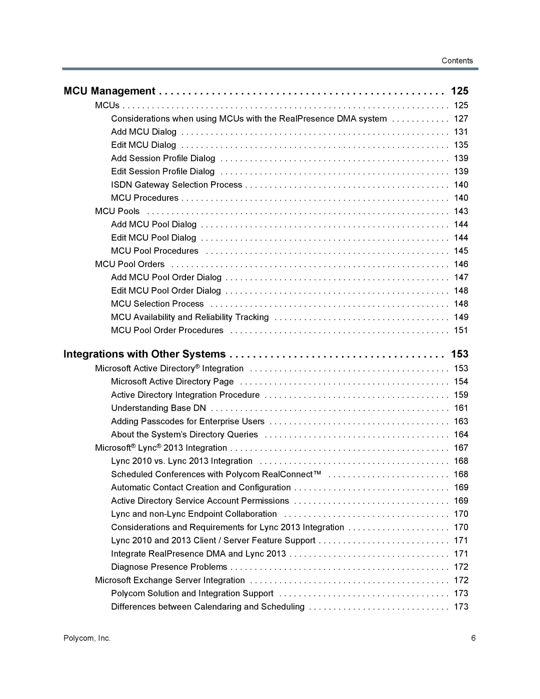 Polycom 7000 manual MCU Management, Integrations with Other Systems 