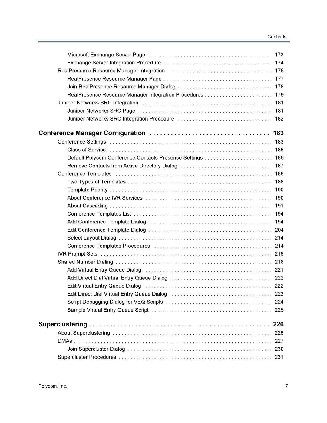 Polycom 7000 manual Conference Manager Configuration, Superclustering 