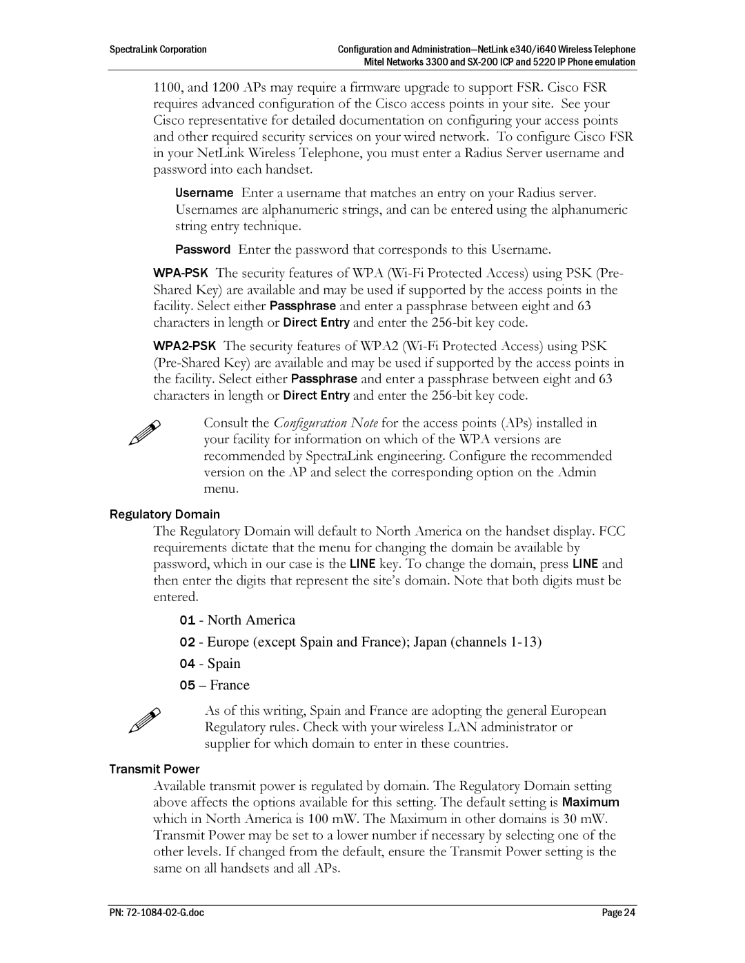 Polycom 72-1084-02, SX-200 ICP, Mitel Networks 3300 manual North America Europe except Spain and France Japan channels 