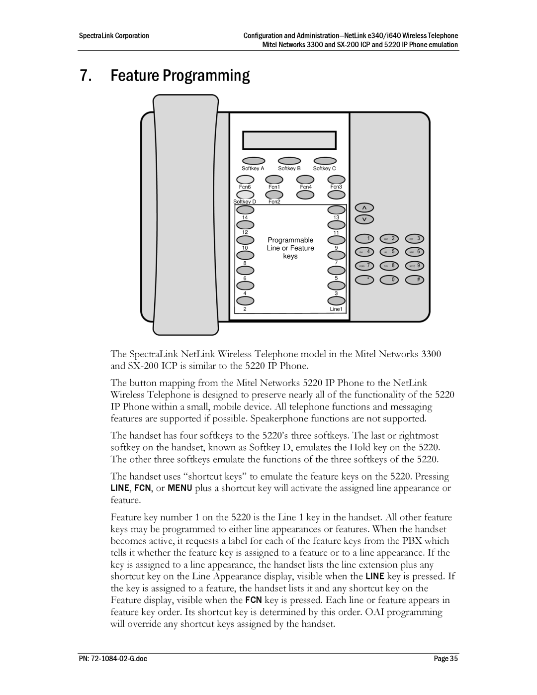 Polycom Mitel Networks 3300, 72-1084-02, SX-200 ICP manual Feature Programming 