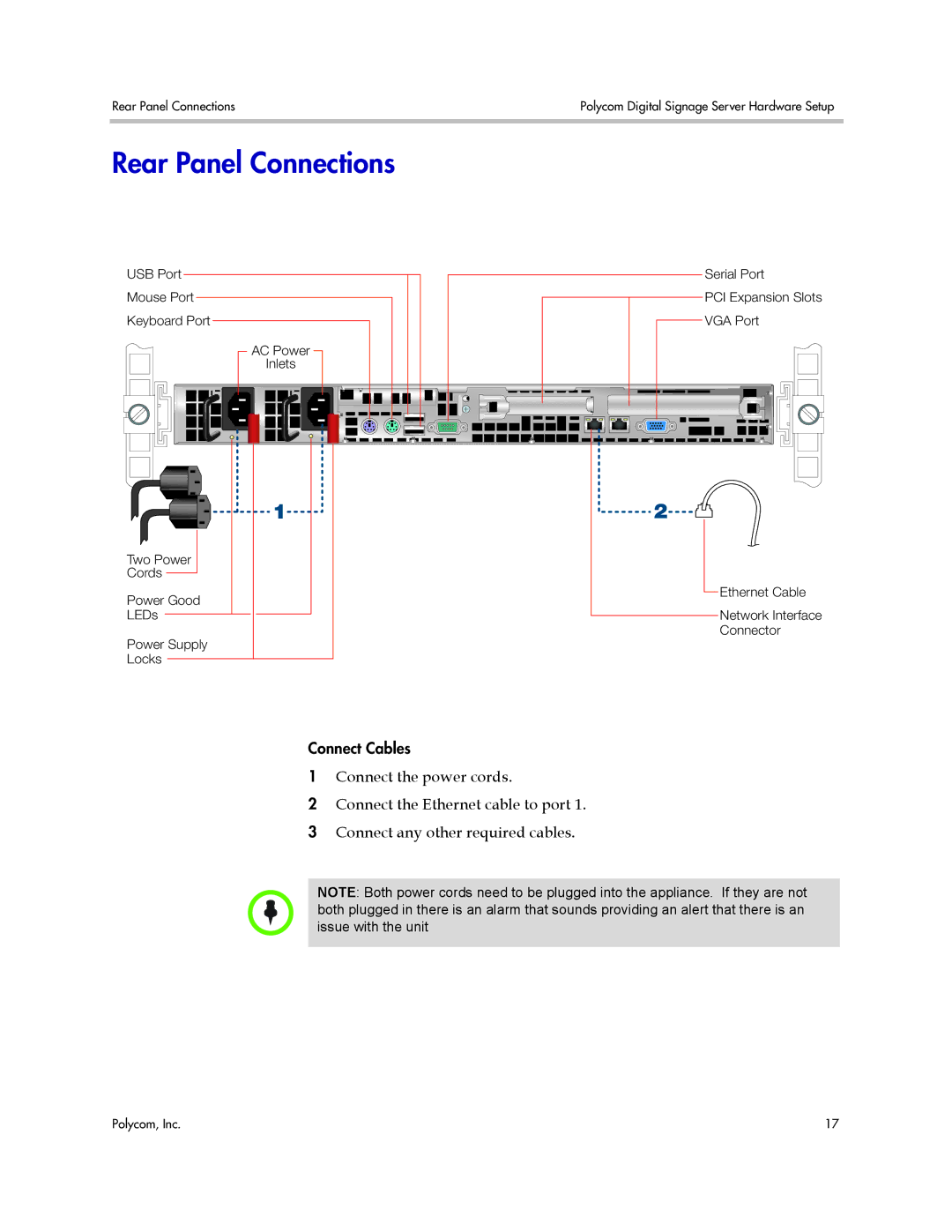 Polycom 725-78600-002A2 manual Rear Panel Connections 