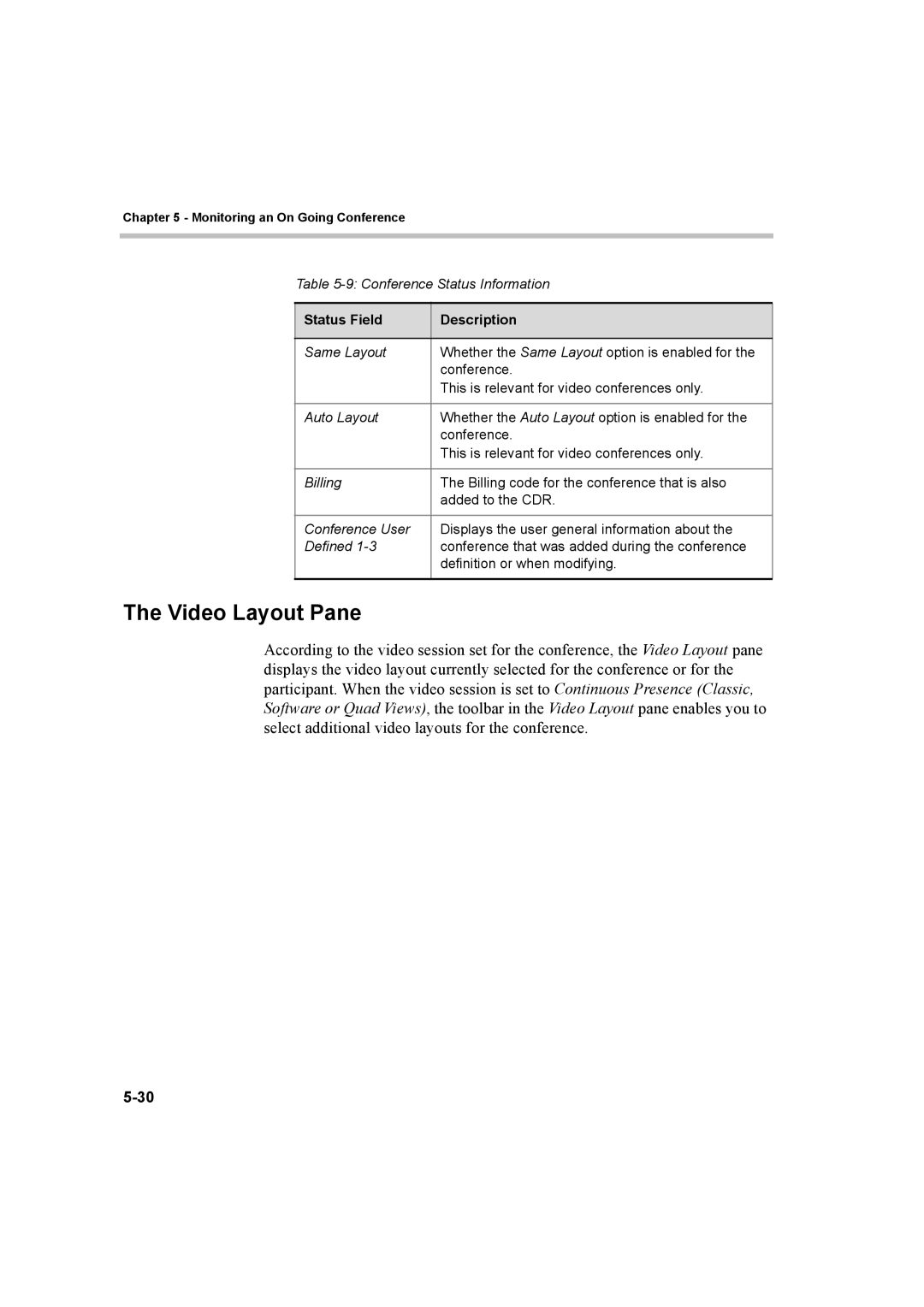 Polycom 8 manual Video Layout Pane 