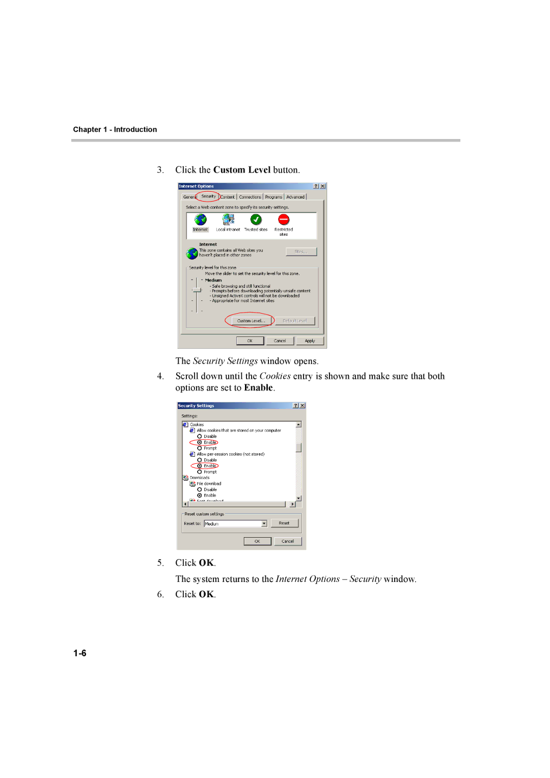 Polycom 8 manual Security Settings window opens 