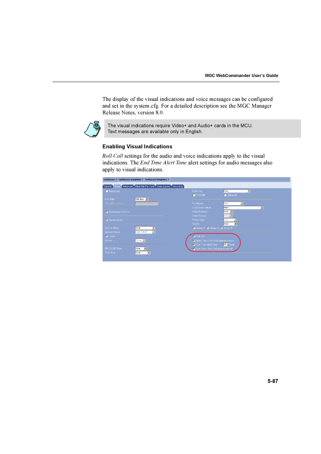 Polycom 8 manual Enabling Visual Indications 