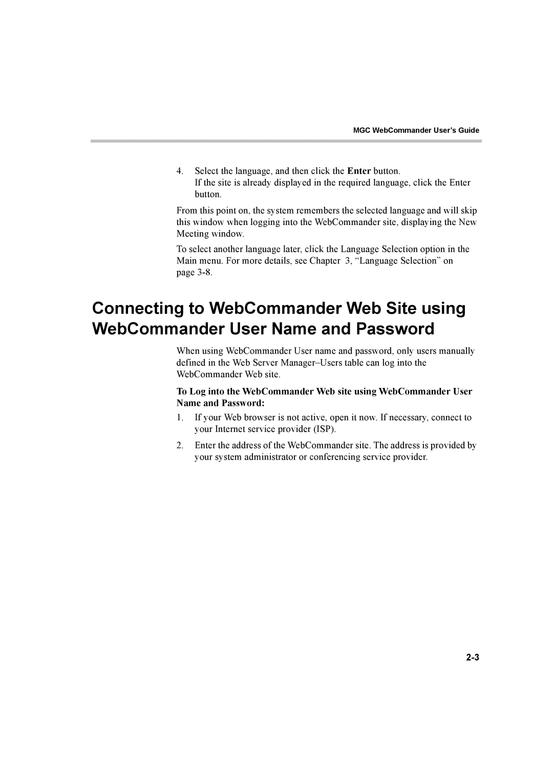 Polycom 8 manual MGC WebCommander User’s Guide 