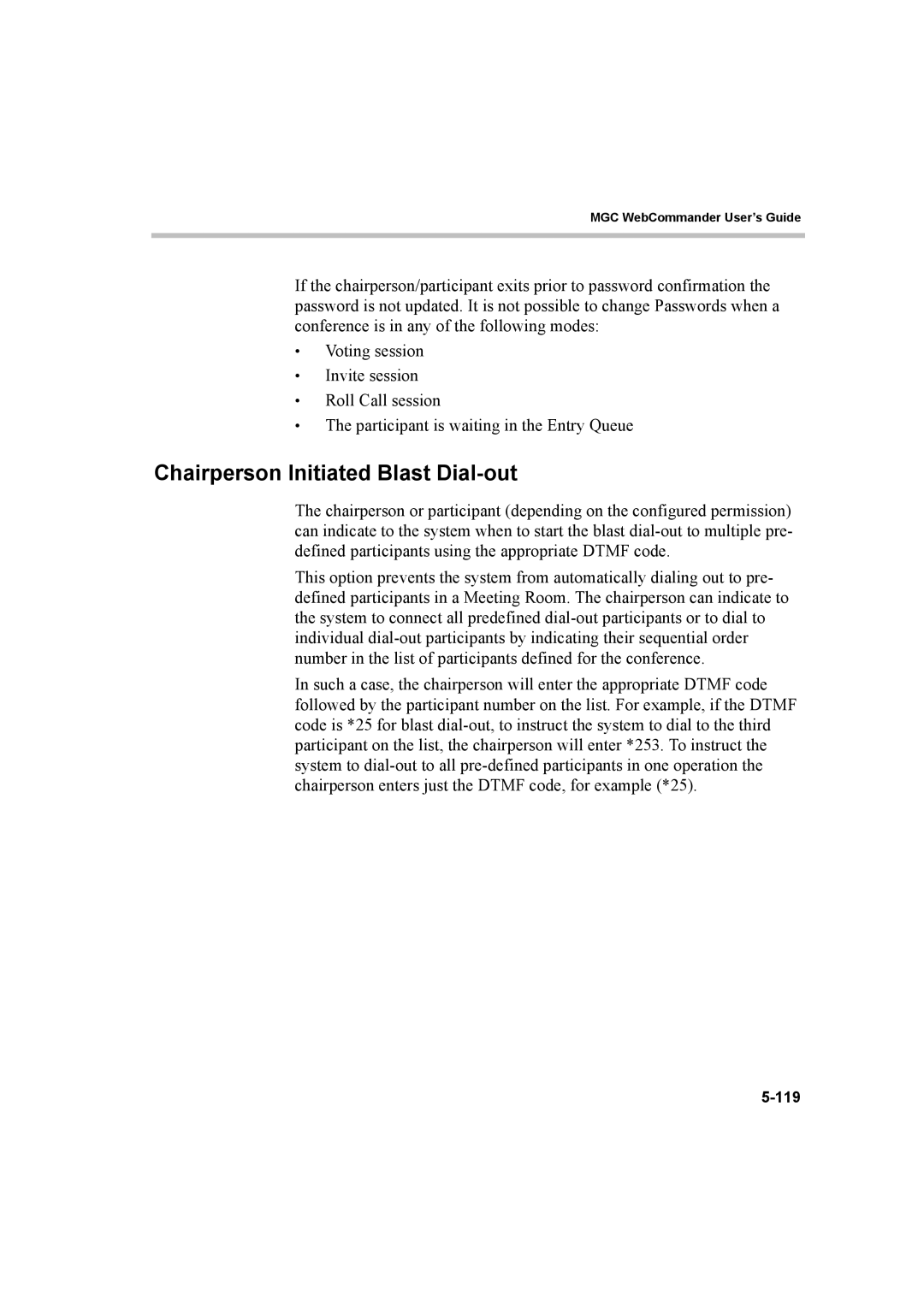 Polycom 8 manual Chairperson Initiated Blast Dial-out, 119 