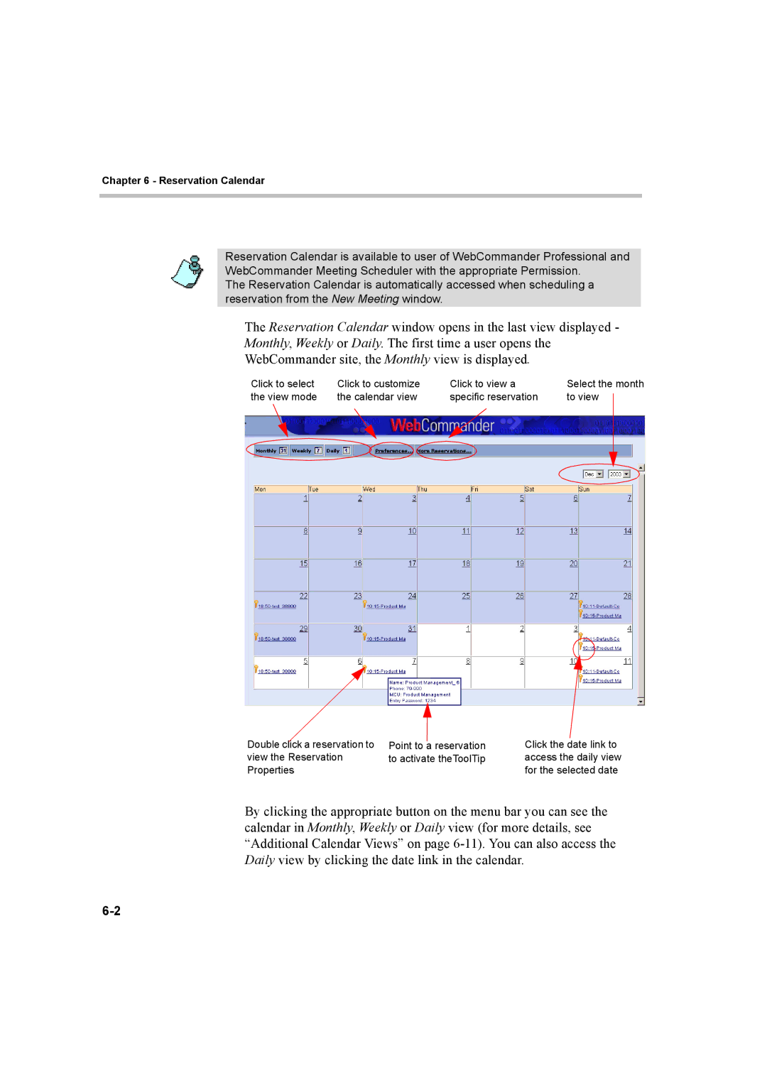 Polycom 8 manual Reservation Calendar 