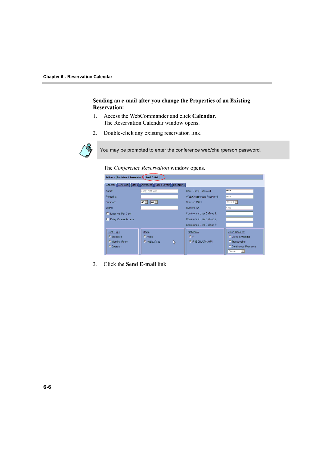 Polycom 8 manual Click the Send E-maillink 