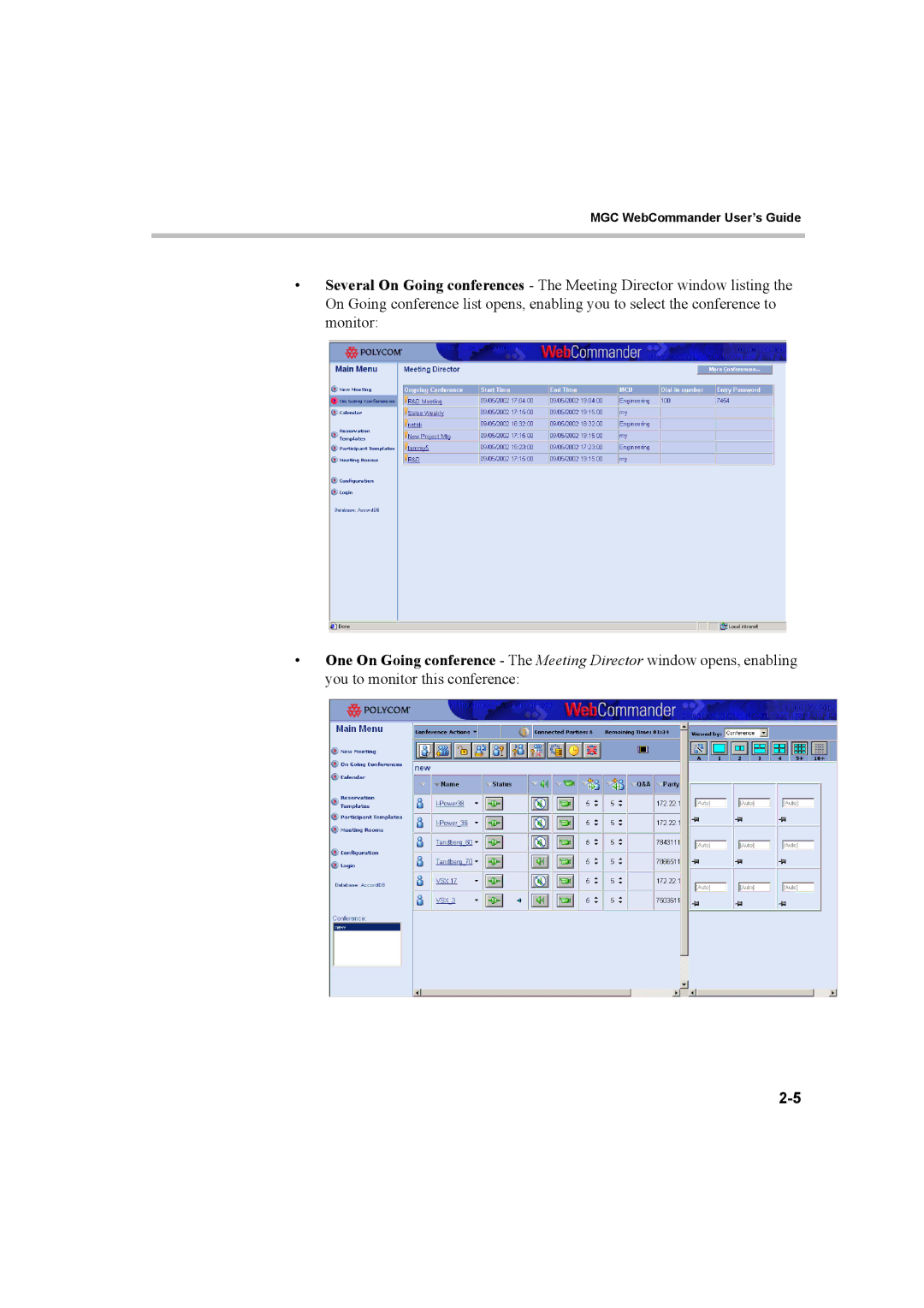 Polycom 8 manual MGC WebCommander User’s Guide 