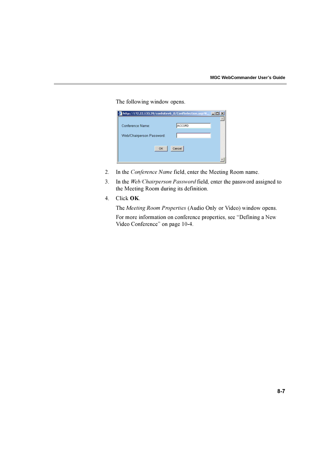 Polycom 8 manual MGC WebCommander User’s Guide 