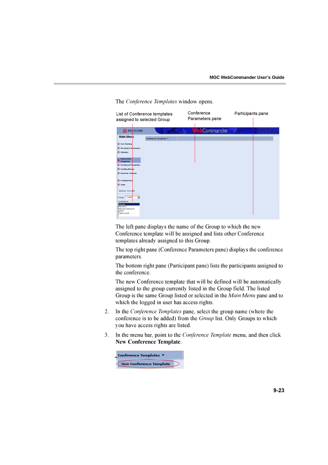 Polycom 8 manual List of Conference templates 