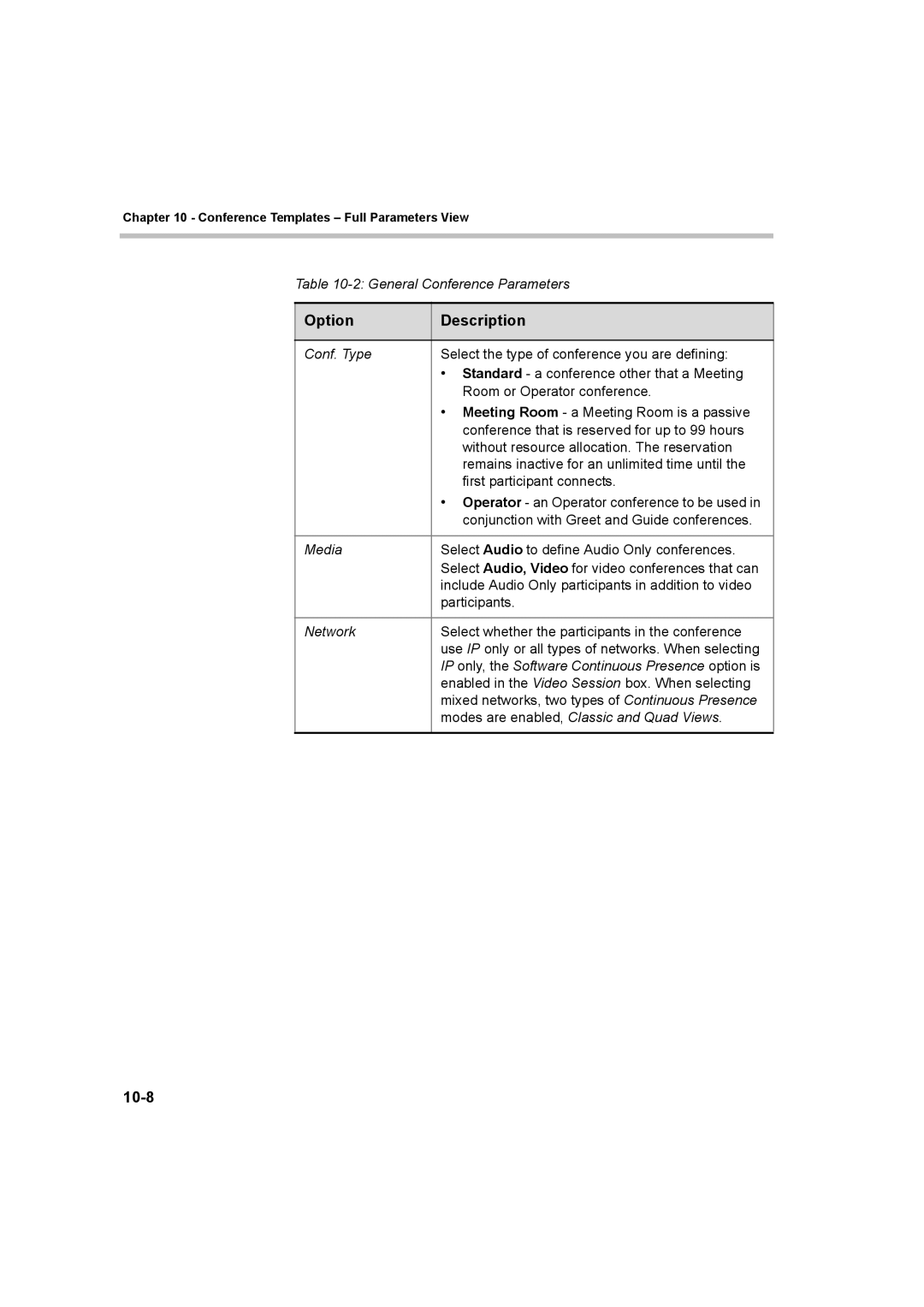 Polycom manual 10-8 