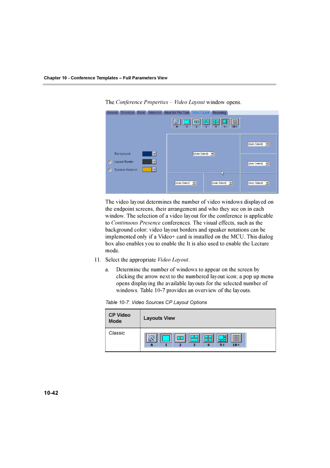 Polycom 8 manual 10-42, Classic 