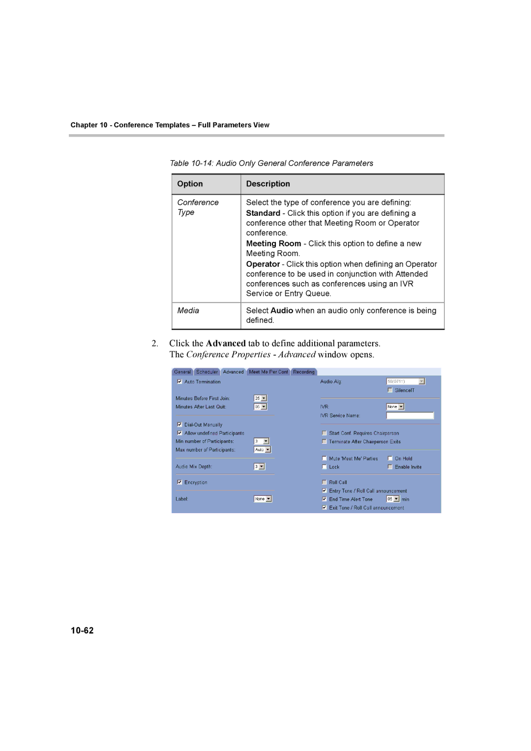 Polycom 8 manual 10-62 