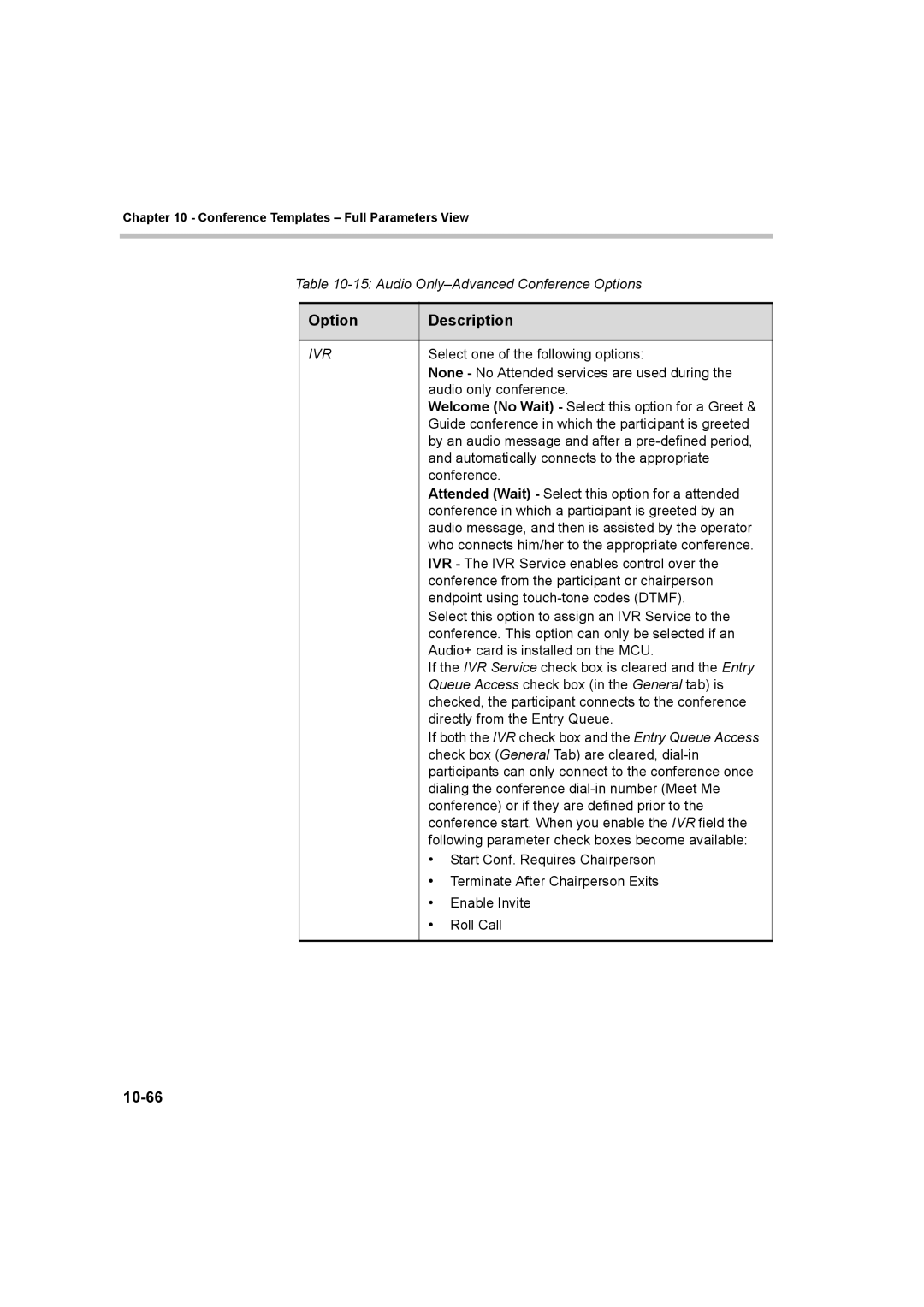 Polycom 8 manual 10-66 