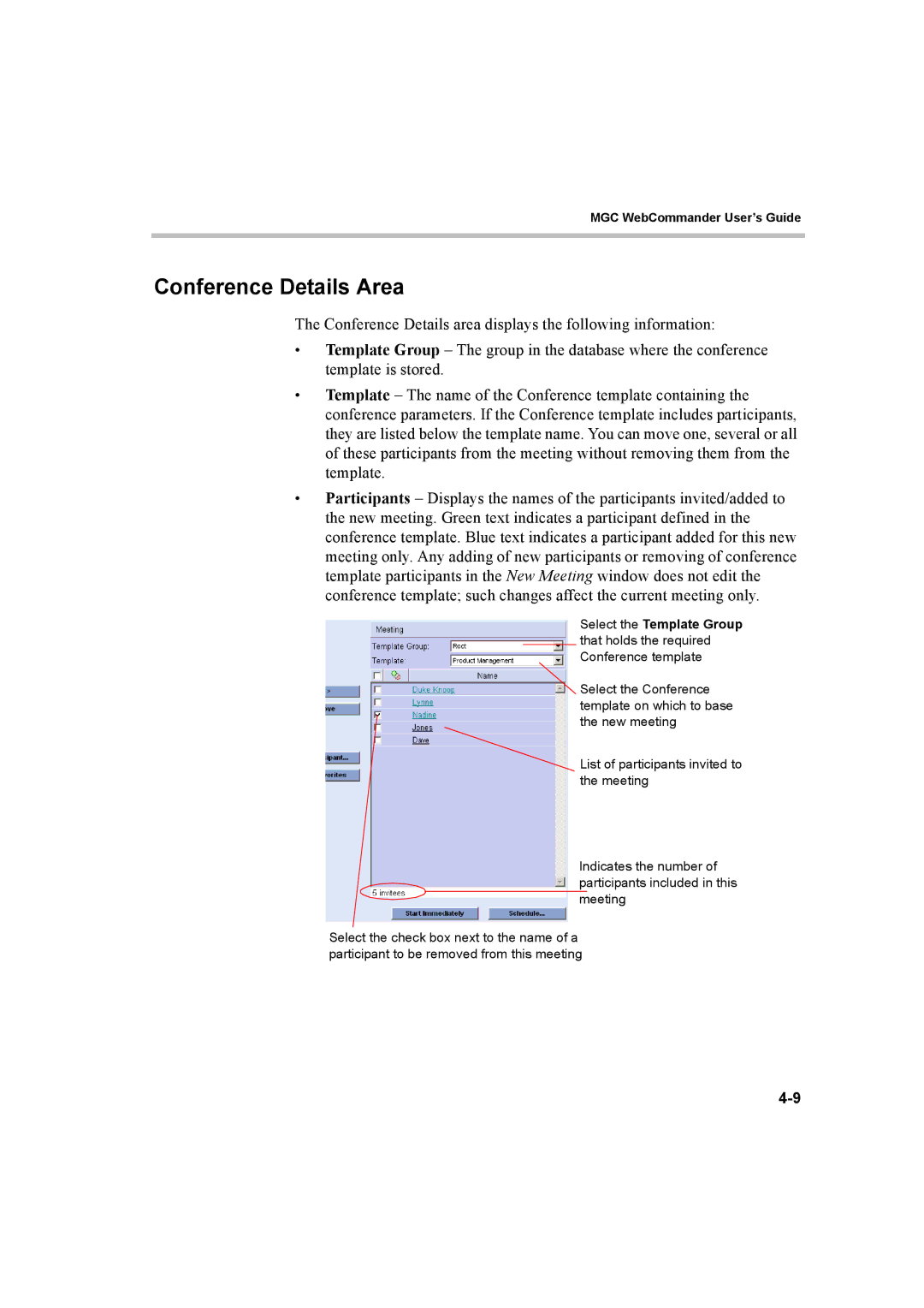 Polycom 8 manual Conference Details Area 