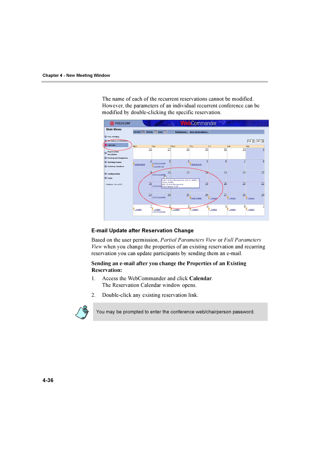 Polycom 8 manual Mail Update after Reservation Change 