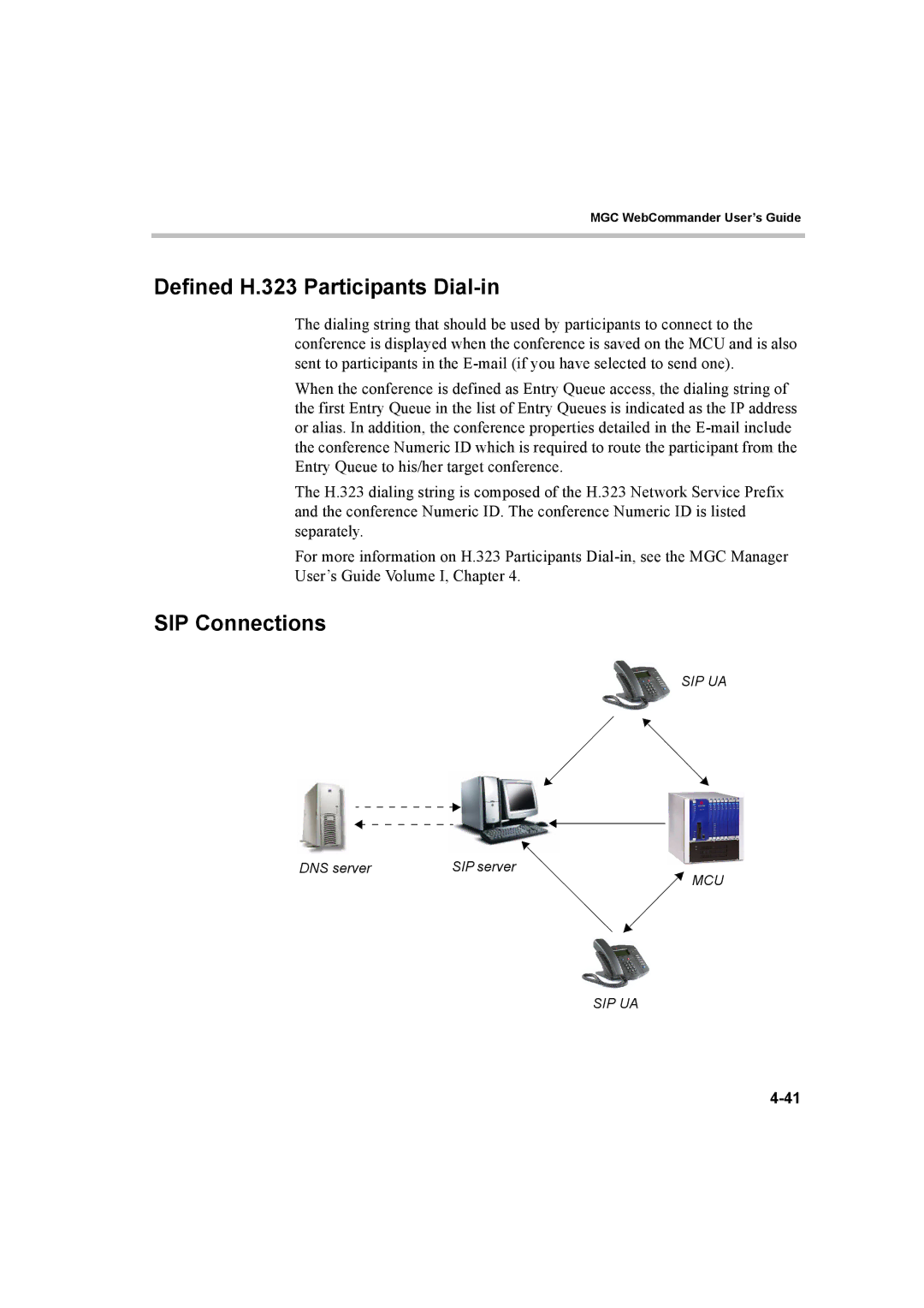 Polycom 8 manual Defined H.323 Participants Dial-in, SIP Connections 