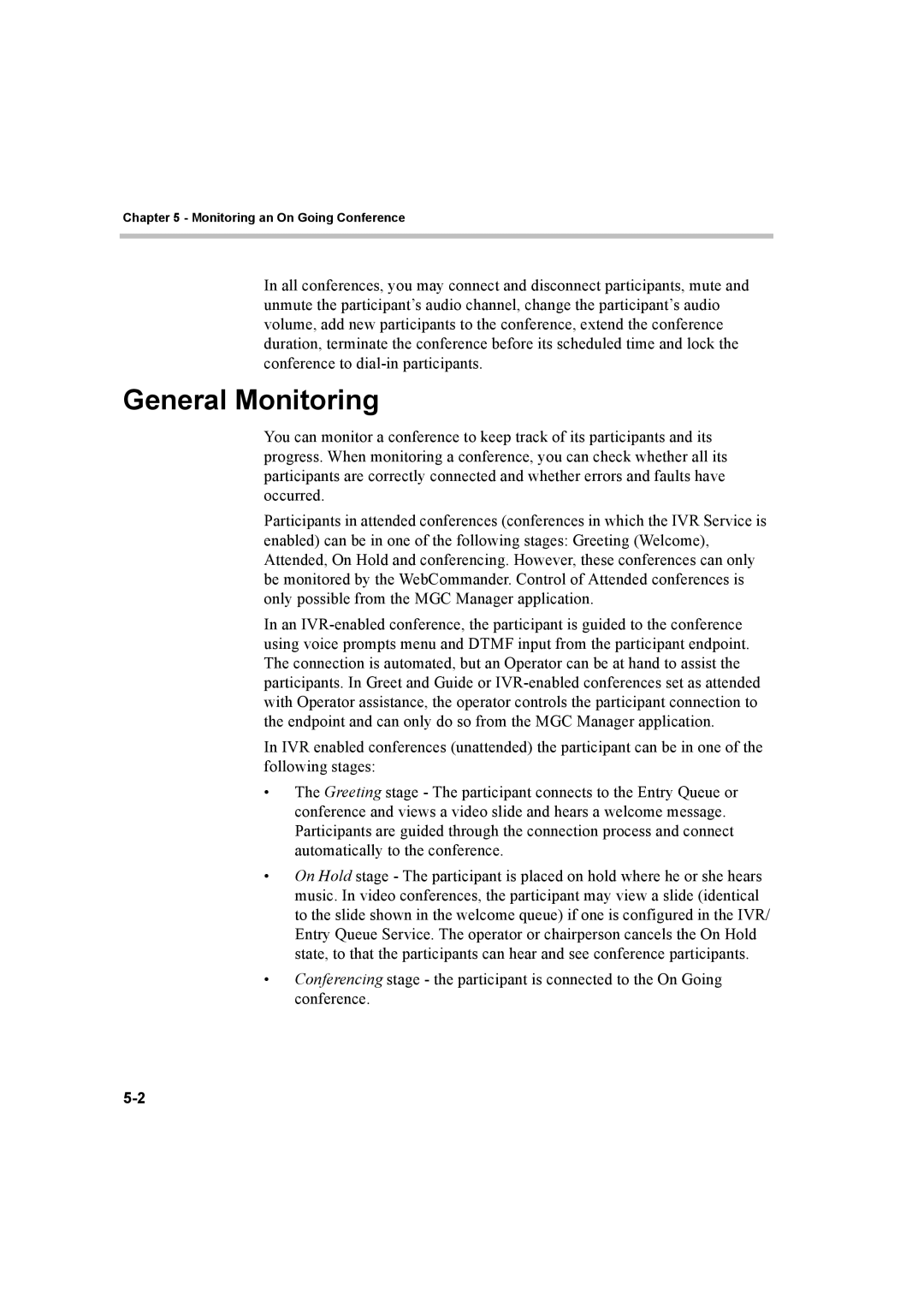 Polycom 8 manual General Monitoring 