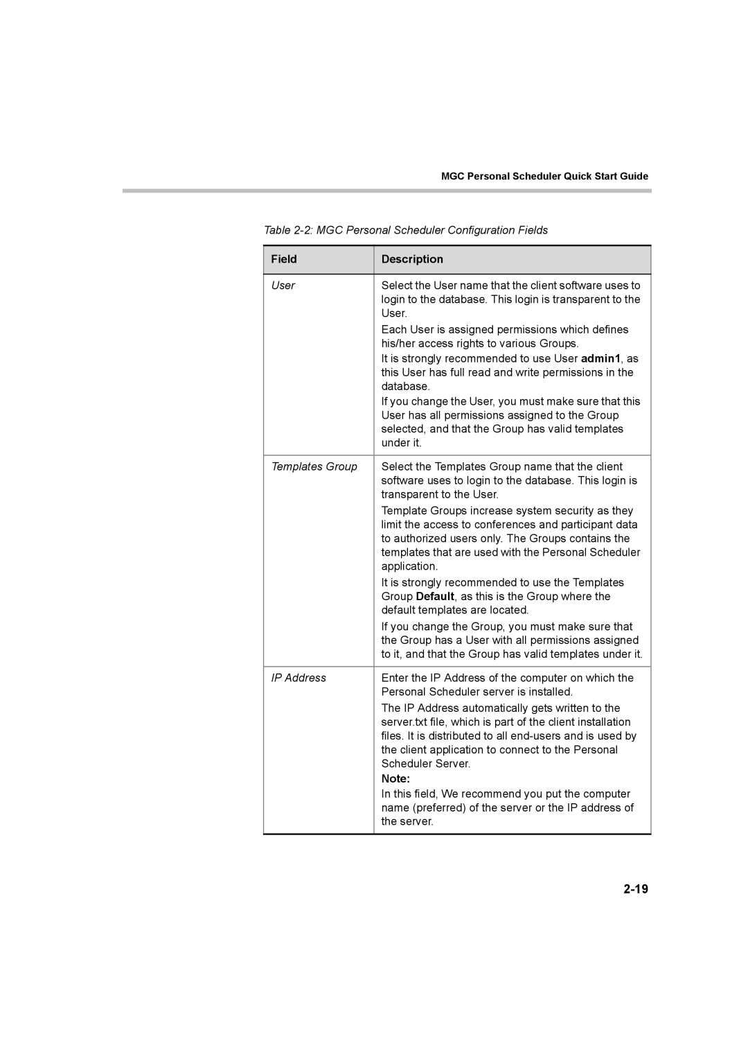 Polycom 8 quick start Each User is assigned permissions which defines 