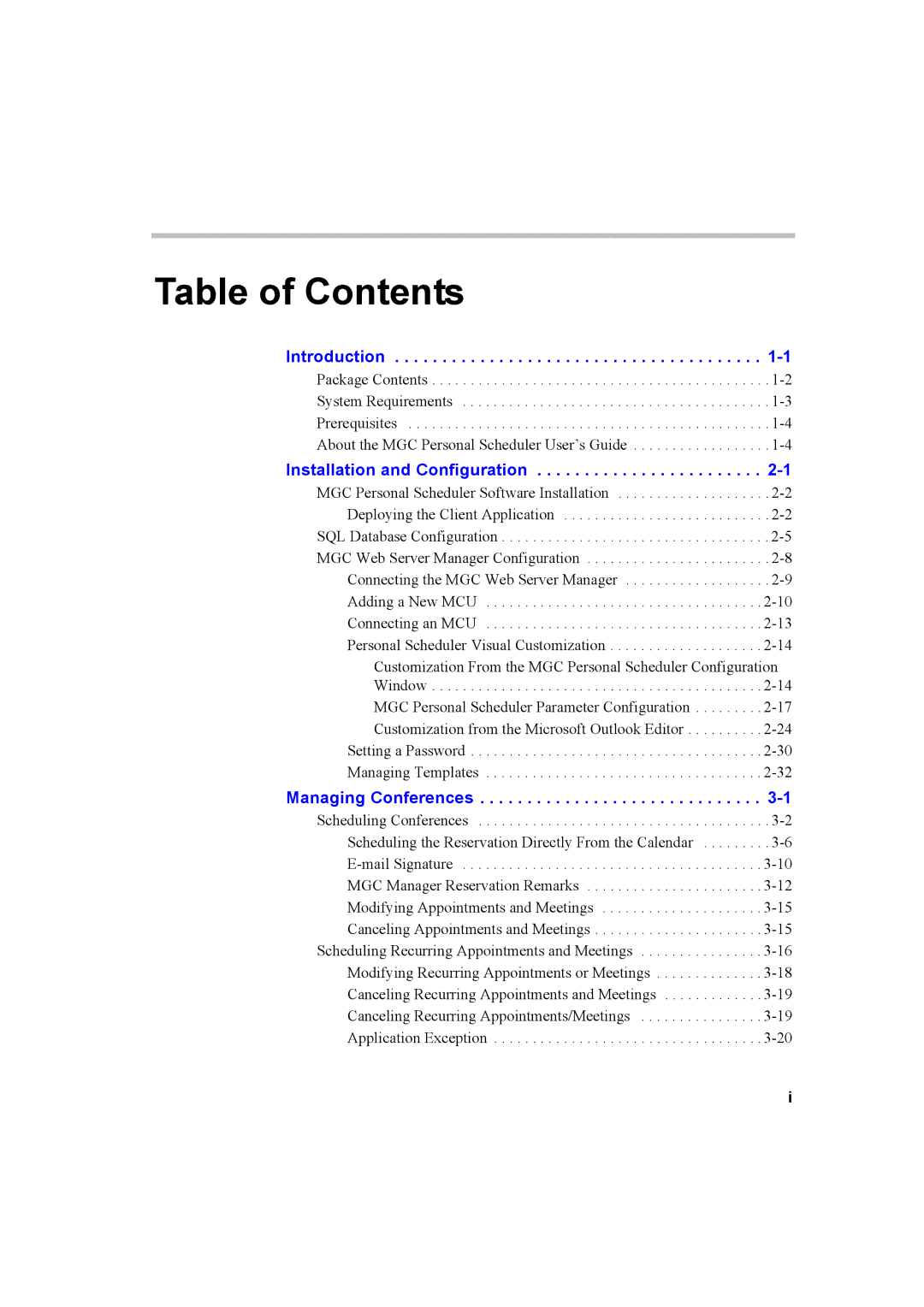 Polycom 8 quick start Table of Contents 