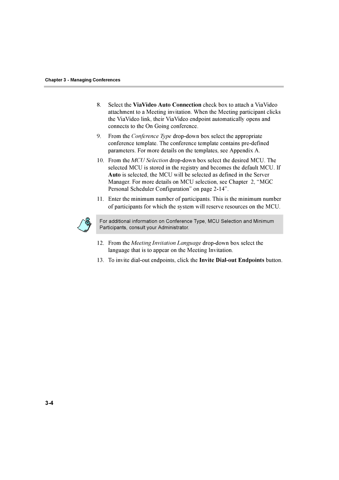 Polycom 8 quick start Managing Conferences 